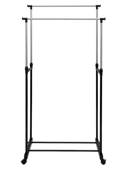 General Trade Wheeled Floor Garment Rack made of Metal Black 89x44x100cm