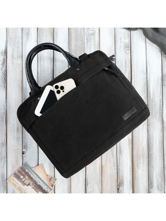 Paolo Peruzzi Geantă pentru laptop 14" MacBook Pro de 14 inchi M2 2023/M1 2021 în culoarea Negru E-04-BL