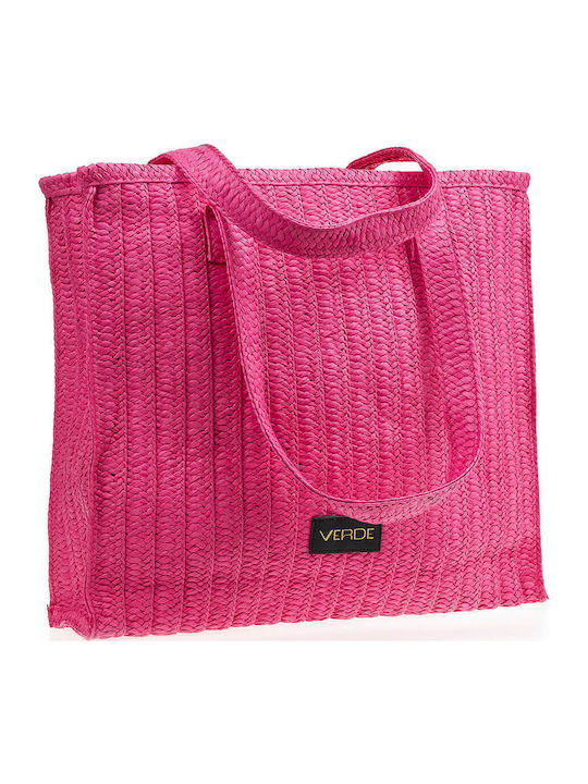 Verde Сламена Плажна чанта Fuchsia