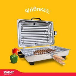 Roller Kappatos 20206 Tabletop Electric Grill Grill 1050W Inox Inox with Lid 32.5cmx24.5cmcm