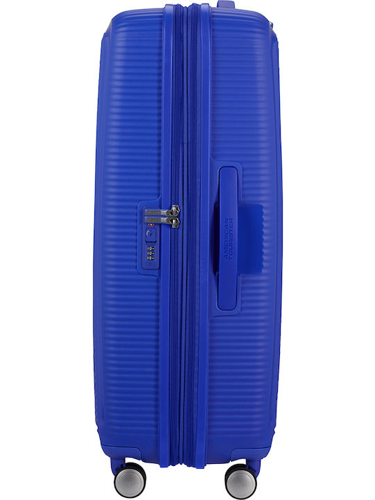 American Tourister Soundbox Spinner Exp Große Hartreisekoffer Cobalt Blau mit 4 Rädern Höhe 77cm