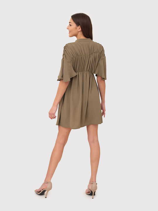 Ax Paris Mini Dress Beige