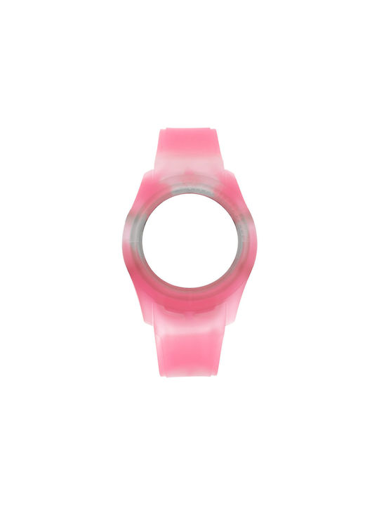 WATX & CO Curea de cauciuc Roz 38mm