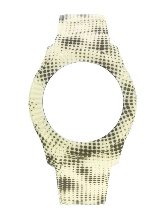 WATX & CO Καουτσούκ Λουράκι Κίτρινο 43mm
