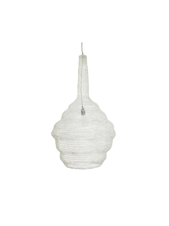GloboStar Kentucky Ceiling Light Beige Grid with E27 Socket 60x90x90cm