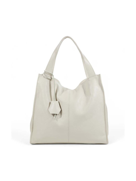 Leder Damentasche Schultertasche Beige