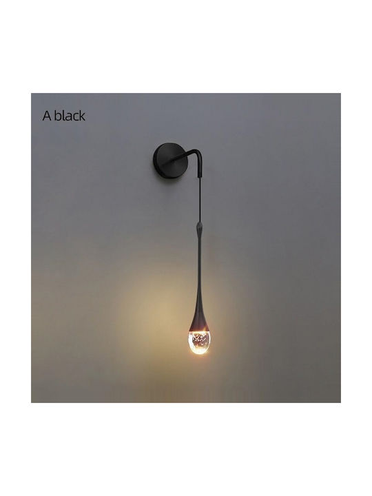 H28 Lămpă De Perete Modernă Cu LED Integrat Și Lumină Alb Cald Neagră 62x28x28cm