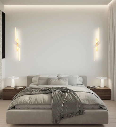 Modern Lamp Wall with Integrated LED and Warm White Light Gold 13x13x4cm