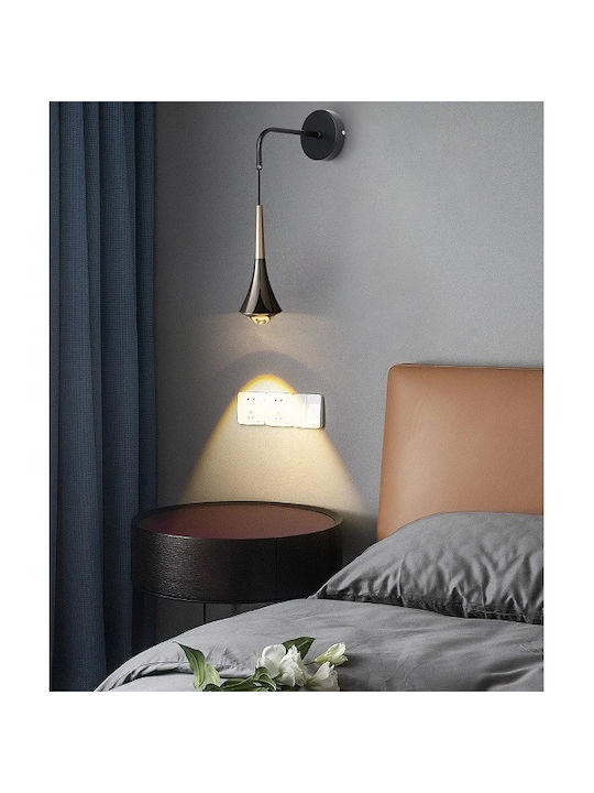 Ph212 Modern Wall Lamp with Integrated LED and Warm White Light Black 45x8cm