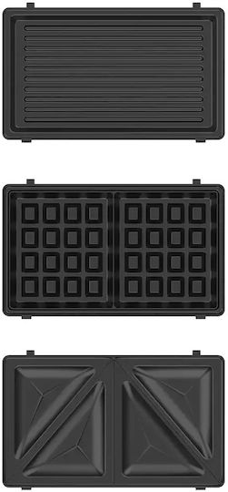 Black & Decker Сандвич тостер с подвижни плочи за 2 Сандвичи 750W Сив
