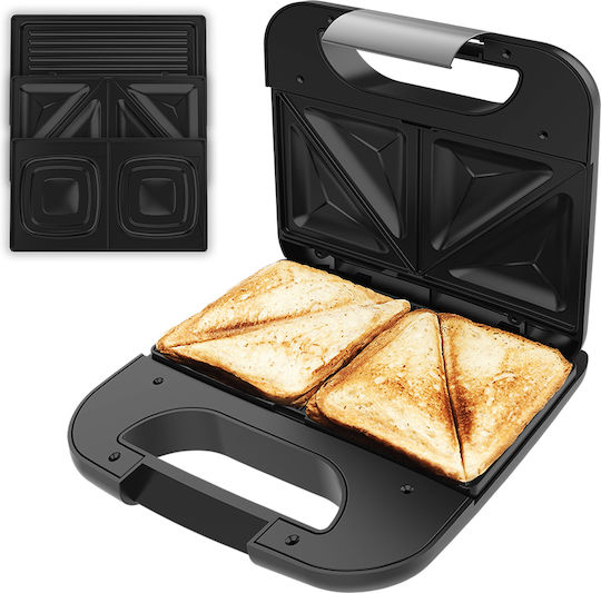 Cecotec Rock’nToast Combo Sandwich Maker with Removable Plates for for 2 Sandwiches Sandwiches 800W Inox