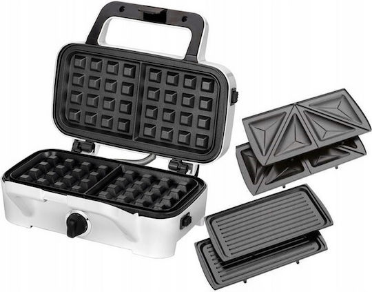 MPM Sandwich Maker Grill with Removable Plates 1200W White