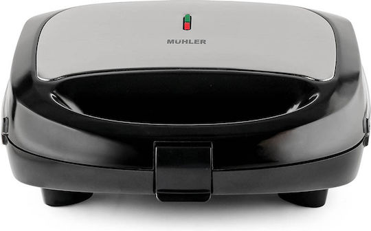 Muhler Τοστιέρα με Αποσπώμενες Πλάκες για 2 Τοστ 750W Μαύρη/Inox