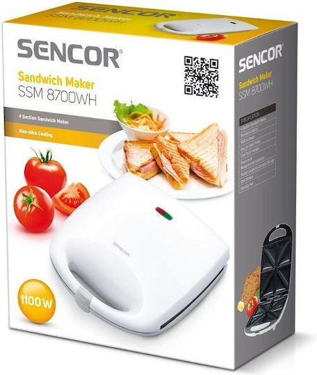 Sencor Sandwich Maker for for 2 Sandwiches Sandwiches 1100W White