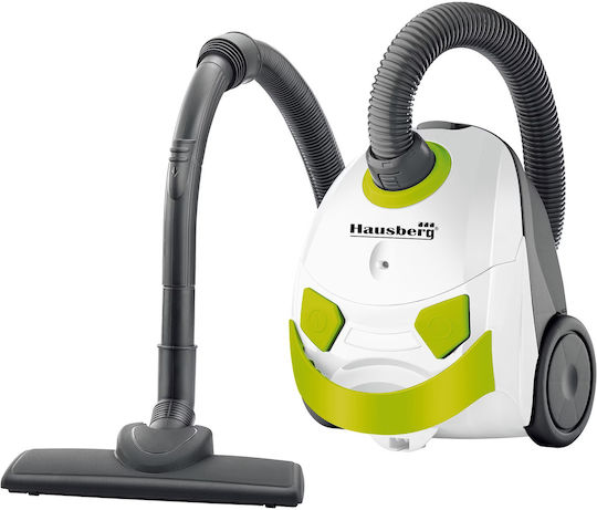 Hausberg HB-2080 VR Ηλεκτρική Σκούπα 700W με Σακούλα 1.5lt Λευκή