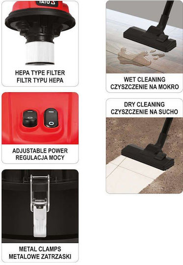 Yato Aspirator Lichide / Solide 2400W Recipient 70lt