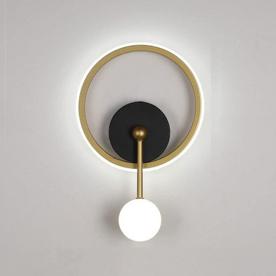 Ph109 Modern Wall Lamp with Integrated LED and Warm White Light Gold 32x20cm