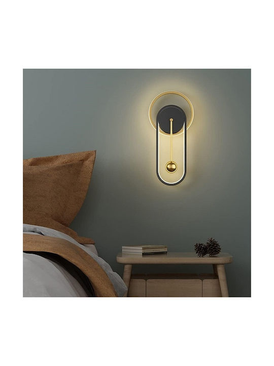H26 Modern Wandleuchte mit Integrierte LED und Warmes Weiß Licht Schwarz 22x22x26cm