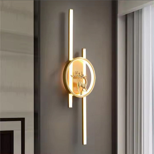 Modern Lamp Wall with Integrated LED and Warm White Light Gold 20x60x60cm