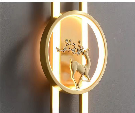 Modern Lamp Wall with Integrated LED and Warm White Light Gold 20x60x60cm