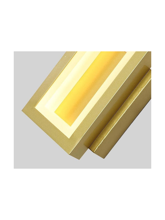 PH058 Modern Lamp Wall with Integrated LED and Warm White Light Gold 32x12.5x5cm