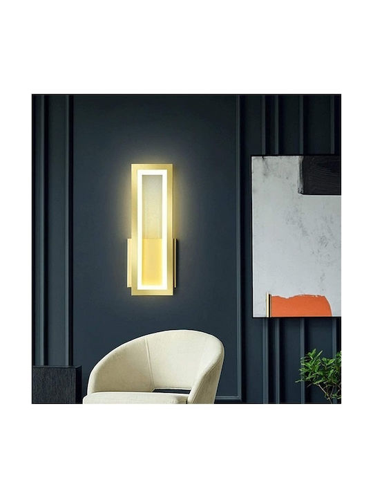PH058 Modern Lamp Wall with Integrated LED and Warm White Light Gold 32x12.5x5cm