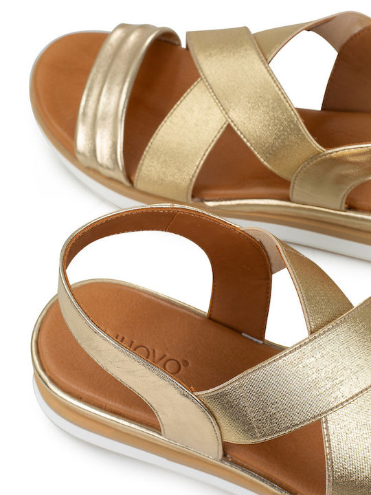 Flache Sandalen für Damen in Gold Farbe
