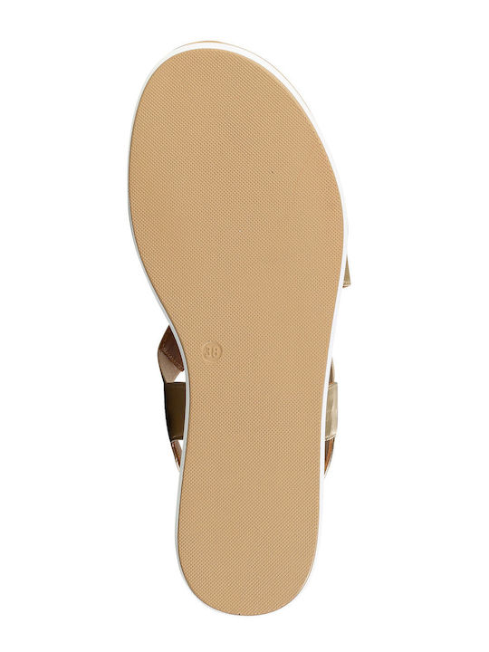 Flache Sandalen für Damen in Gold Farbe