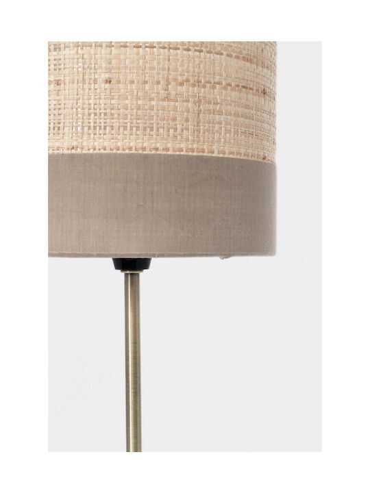 Bizzotto Aylen Fabric Table Lamp for Socket E14 with Beige Shade and Gold Base