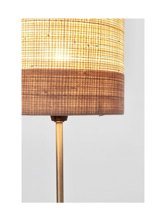 Bizzotto Aylen Fabric Table Lamp for Socket E14 with Beige Shade and Gold Base
