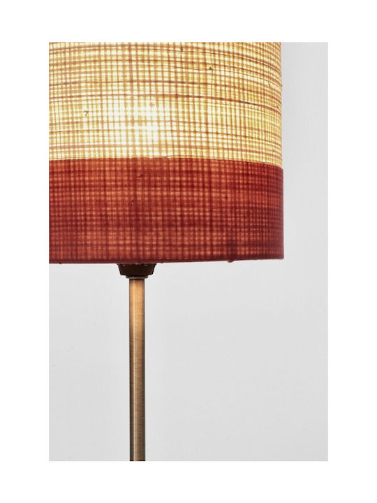 Bizzotto Aylen Fabric Table Lamp for Socket E14 with Red Shade and Gold Base 2pcs