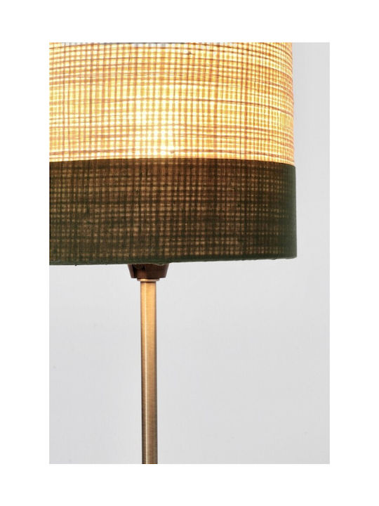 Bizzotto Aylen Fabric Table Lamp for Socket E14 with Green Shade and Gold Base 2pcs