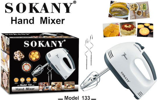 Sokany 133 Миксер Ръчен 180W Бял
