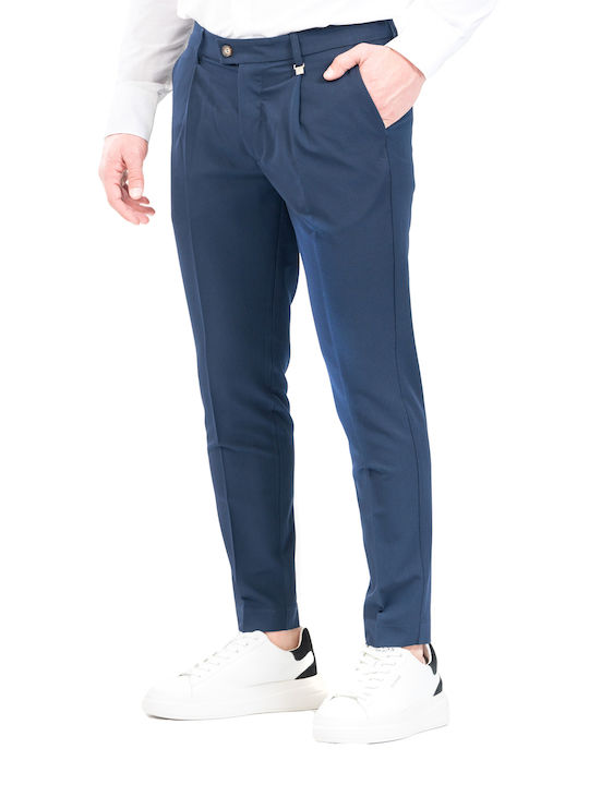 Vittorio Artist Men's Trousers in Straight Line Dark Blue