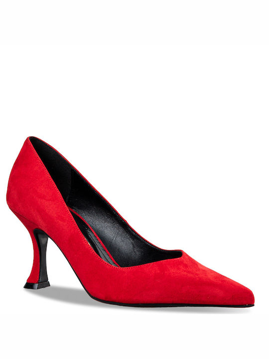 Envie Shoes Suede Red Heels