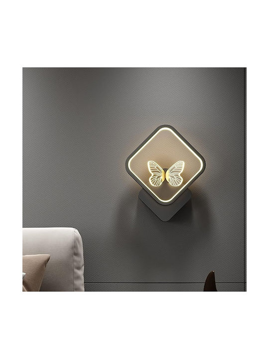 Modern Lamp Wall with Integrated LED and Warm White Light 29x25cm