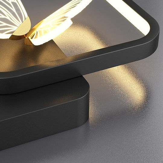 Ph216 Modern Wall Lamp with Integrated LED and Warm White Light Black 29x25cm