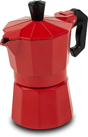 Nava Stovetop Espresso Pot 6 Cups Red