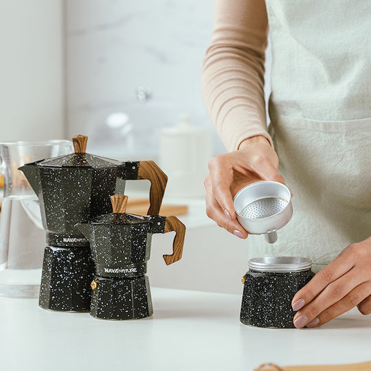 Nava Stovetop Espresso Pot 1 Cup Black