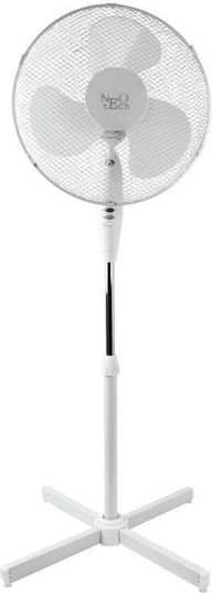 Neotech WLSF-4057 Λευκός Ανεμιστήρας Ορθοστάτης 50W Διαμέτρου 40cm Λευκός