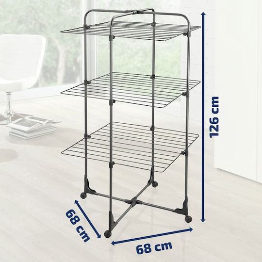 Leifheit Classic Tower Πτυσσόμενη Απλώστρα Δαπέδου Μεταλλική με Ρόδες με Μήκος Απλώματος 27m