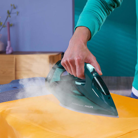 Philips SteamGlide Steam Iron 2800W with Continuous Steam Supply 50g/min Green