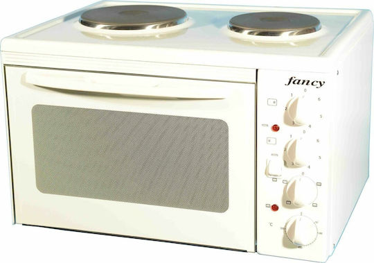 Fancy Electric Countertop Oven 31lt with 2 Burners Λευκό