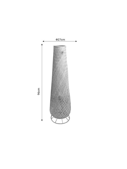 Inart Solian Floor Lamp H96xW27cm. with Socket for Bulb E27 White
