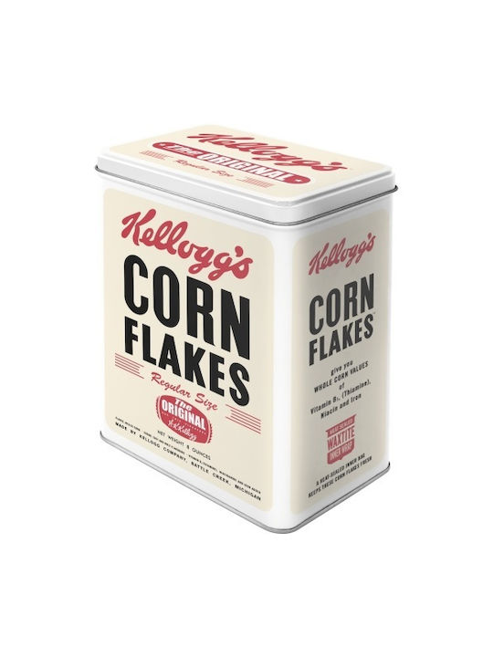 Nostalgic Art Kelloggs Retro Κουτί Δημητριακών με Καπάκι Μεταλλικό Λευκό 3000ml