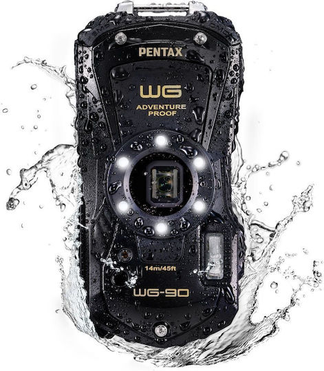 Pentax WG-90 Kompaktkamera 16MP Optischer Zoom 5x Schwarz