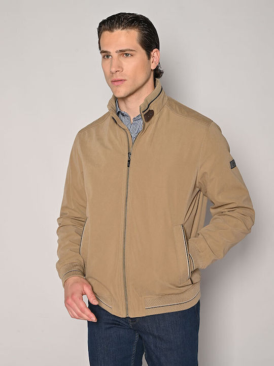 Sogo Herren Jacke Leder Color Beige