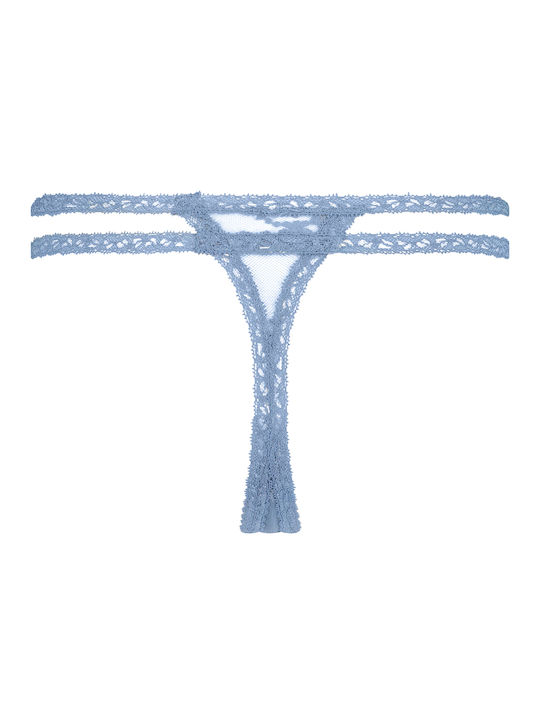 Hunkemöller Women's String with Lace Coronet Blue