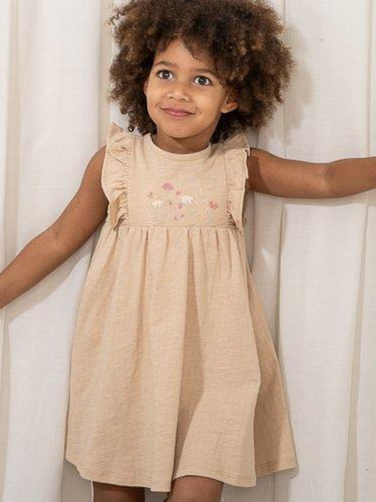 Kinderkleid Ärmellos Beige