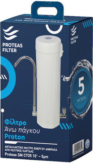 Proteas Filter Proton Water Filtration System Single Countertop with Faucet & Replacement Filter Proteas SM CTO 5 5μm EW-012-0111-SM